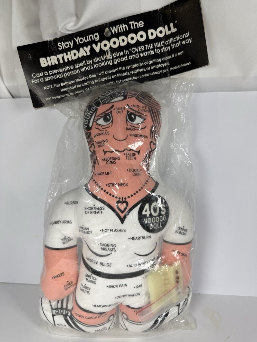 Vintage 1987 “Stay Young “Birthday Voodoo Doll Gag Gift Joke Dad Present NOS
